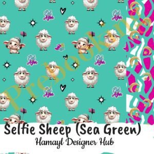 Selfie Sheep Sea Green - Funky Digital Lawn - Hamayl Designer Hub