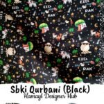 Sbki Qurbani Black - Funky Digital Lawn - Hamayl Designer Hub