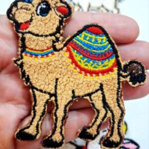 Camel-Embroidered Fur Texture 3'-Stick-On Patches – Premium Kids & Clothing Decor