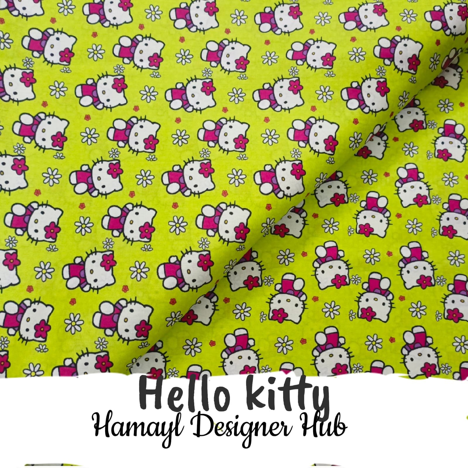 Hello Kitty – digital printed lawn fabric, 45-inch width, unstitched