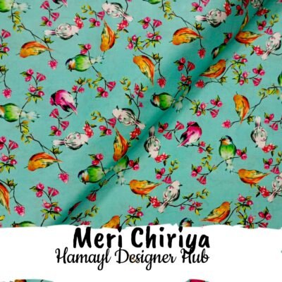 Meri Chiriya- Fabric -Funky Digital Lawn- Hamayl Designer Hub
