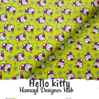 Hello Kitty- Fabric -Funky Digital Lawn- Hamayl Designer Hub