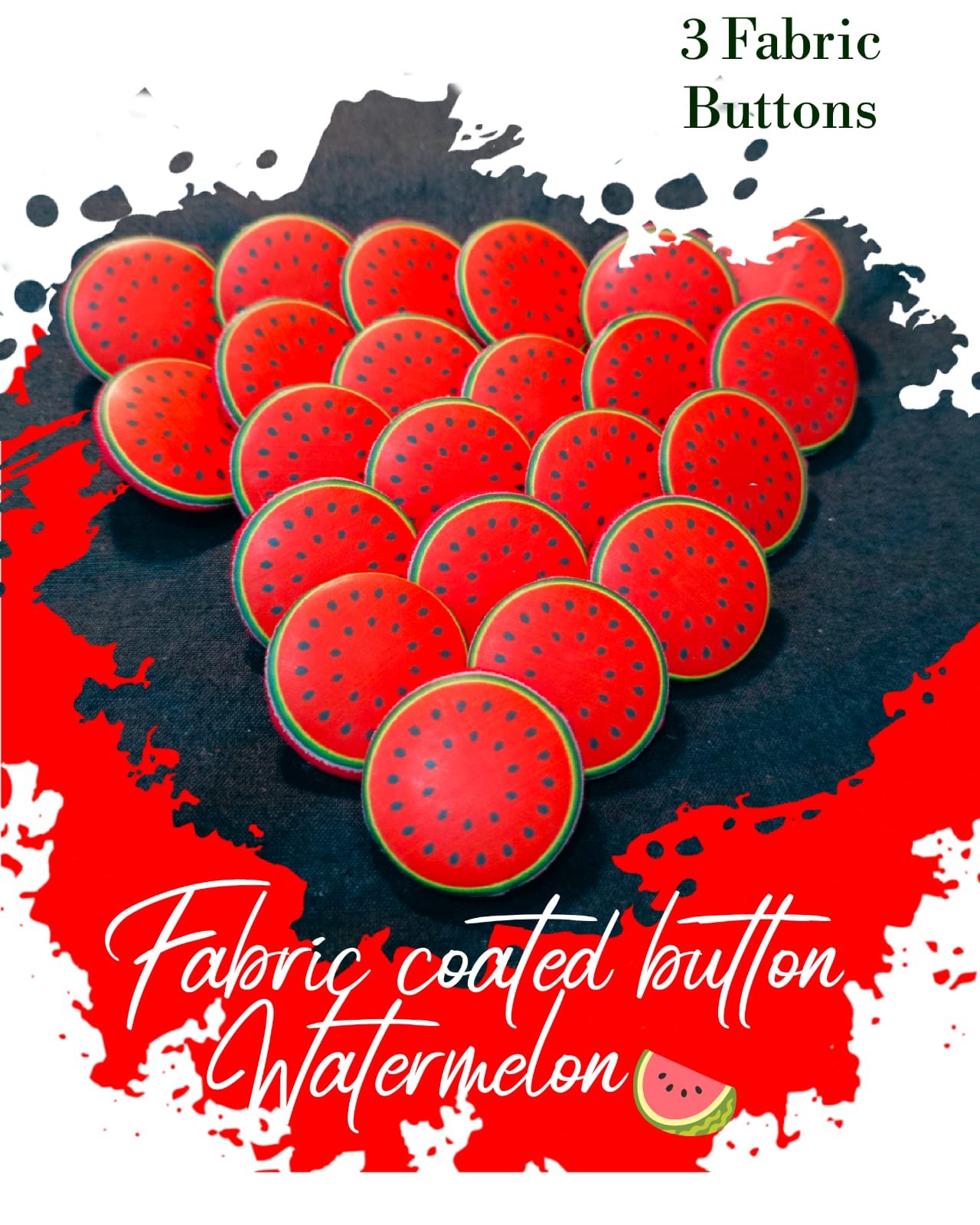 Watermelon Fabric Coated Buttons for Dresses – decorative buttons for kids dresses