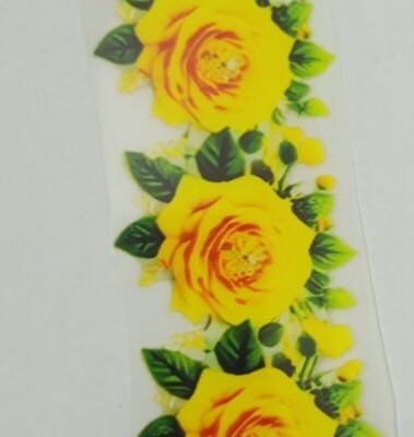 Funky Patch 344-Floral Boarder Patch – Colorful Flower Effect Embroidered Heat Transfer Patch