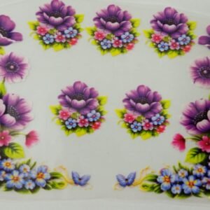 Funky Patch 352-Floral Corner Patch – Colorful Flower Effect Embroidered Heat Transfer Patch