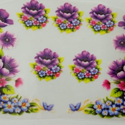 Funky Patch 352-Floral Corner Patch – Colorful Flower Effect Embroidered Heat Transfer Patch
