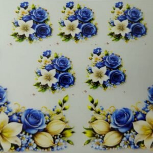 Funky Patch 351-Floral Corner Patch – Colorful Flower Effect Embroidered Heat Transfer Patch