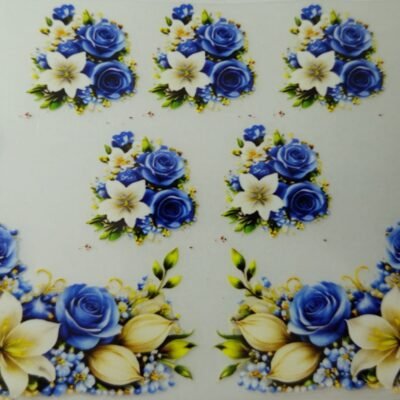 Funky Patch 351-Floral Corner Patch – Colorful Flower Effect Embroidered Heat Transfer Patch
