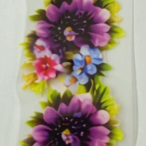 Funky Patch 341-Floral Boarder Patch – Colorful Flower Effect Embroidered Heat Transfer Patch