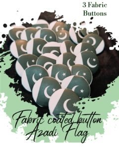Azadi Flag Fabric Coated Buttons for Dresses-Hamayl Designer Hub