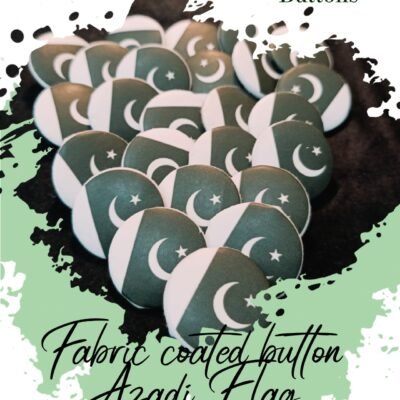 Azadi Flag Fabric Coated Buttons for Dresses-Hamayl Designer Hub