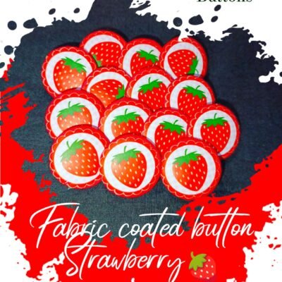 Strawberry Fabric Coated Buttons for Dresses-Hamayl Designer Hub