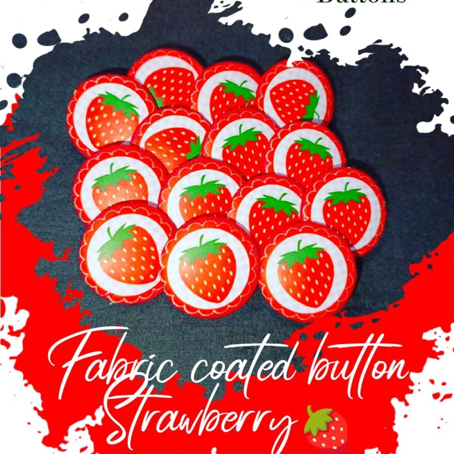 Strawberry Fabric Coated Buttons for Dresses-Hamayl Designer Hub