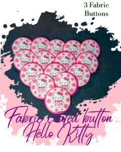 Hello Kitty Fabric Coated Buttons for Dresses-Hamayl Designer Hub