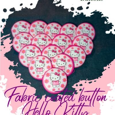 Hello Kitty Fabric Coated Buttons for Dresses-Hamayl Designer Hub