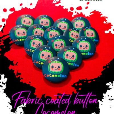 Cocomelon Fabric Coated Buttons for Dresses-Hamayl Designer Hub