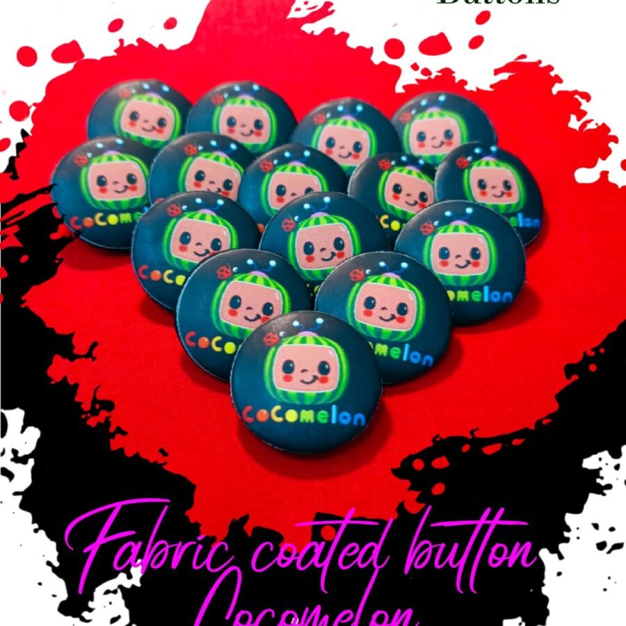 Cocomelon Fabric Coated Buttons for Dresses-Hamayl Designer Hub