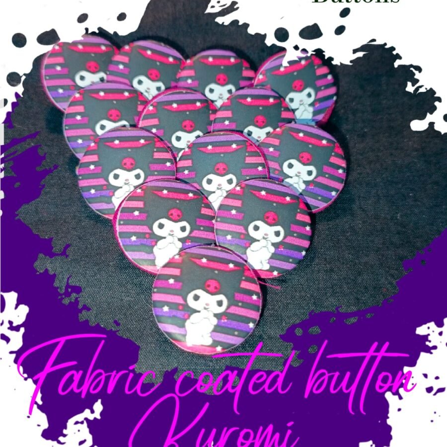 Kuromi Fabric Coated Buttons for Dresses- Hamayl Designer Hub
