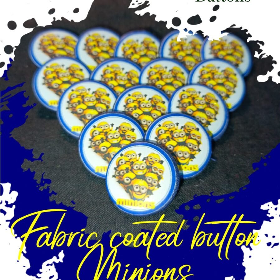 Minions Fabric Coated Buttons for Dresses-Hamayl Designer Hub