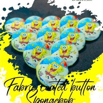 SpongeBob Fabric Coated Buttons for Dresses- Hamayl Designer Hub