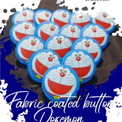 Doremon Fabric Coated Buttons for Dresses-Hamayl Designer Hub