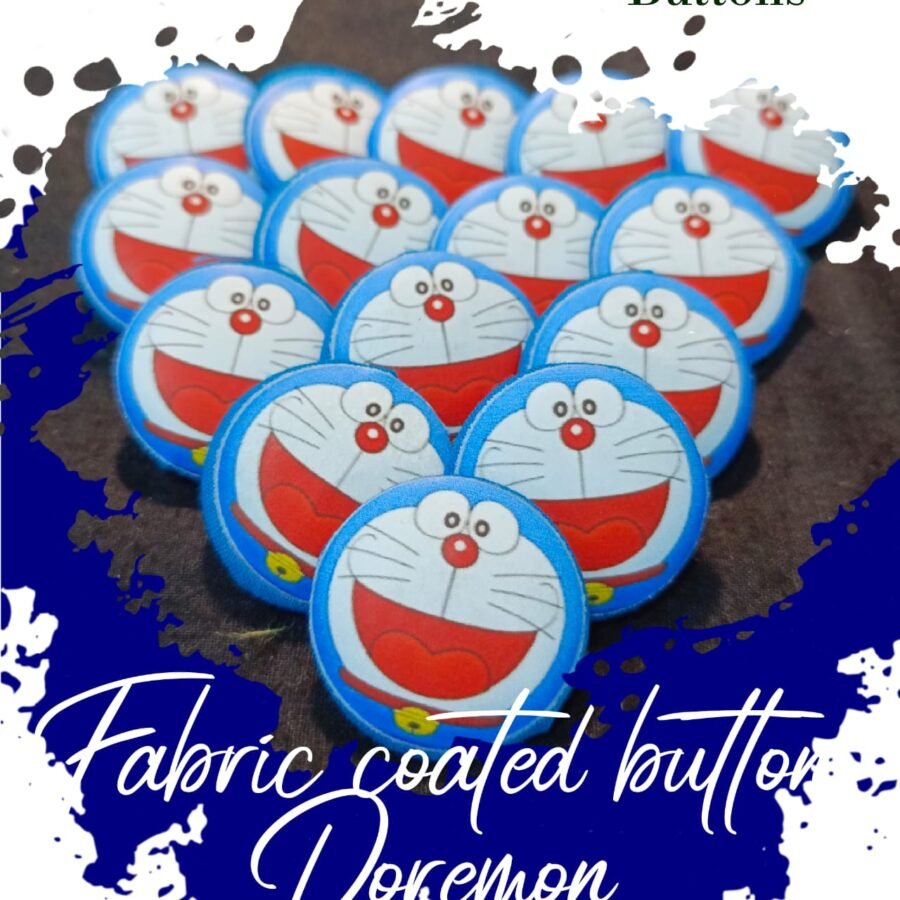 Doremon Fabric Coated Buttons for Dresses-Hamayl Designer Hub