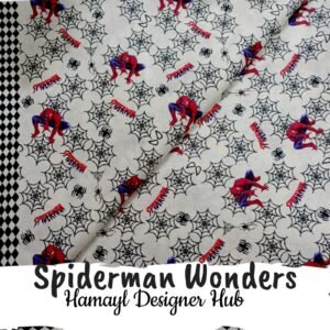 Spiderman Wonders Kids Fabric Cartoon Cotton Print for Boys Clothing and Crafts Pakistan