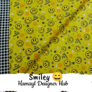 Smiley –Funky Digital Lawn Fabric - Hamayl Designer Hub