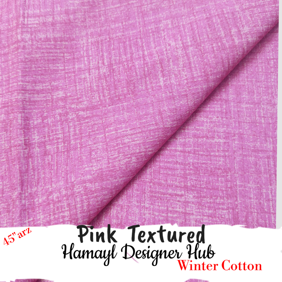 Pink Textured – 45 Inch Printed Winter Cotton Fabric — unstitched fabric