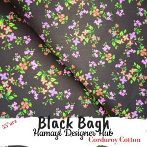 Black Bagh – 55 Inch Floral Printed Corduroy Cotton