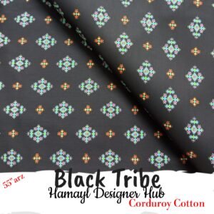 Black Tribe – 55 Inch Geometric Printed Corduroy Cotton