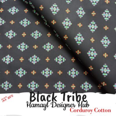 Black Tribe – 55 Inch Geometric Printed Corduroy Cotton