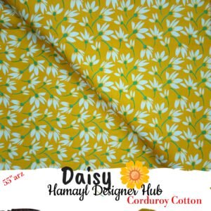 Daisy – 55 Inch Floral Printed Corduroy Cotton