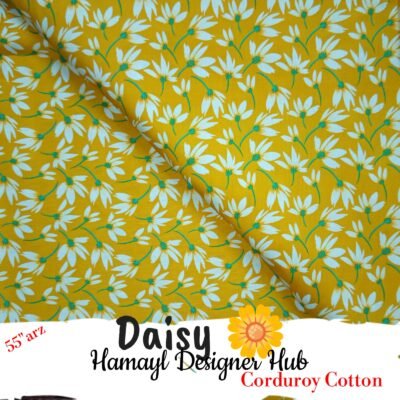 Daisy – 55 Inch Floral Printed Corduroy Cotton