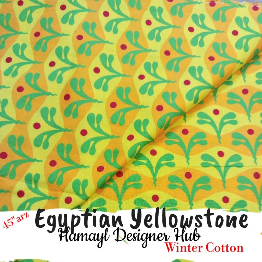 Egyptian Yellowstone – printed winter cotton fabric, 45-inch width, unstitched