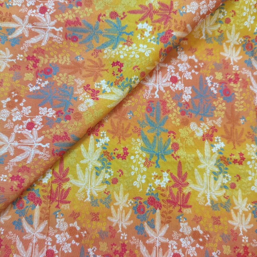 Golden Autumn Bloom – 45 Inch Printed Winter Cotton Fabric — unstitched fabric