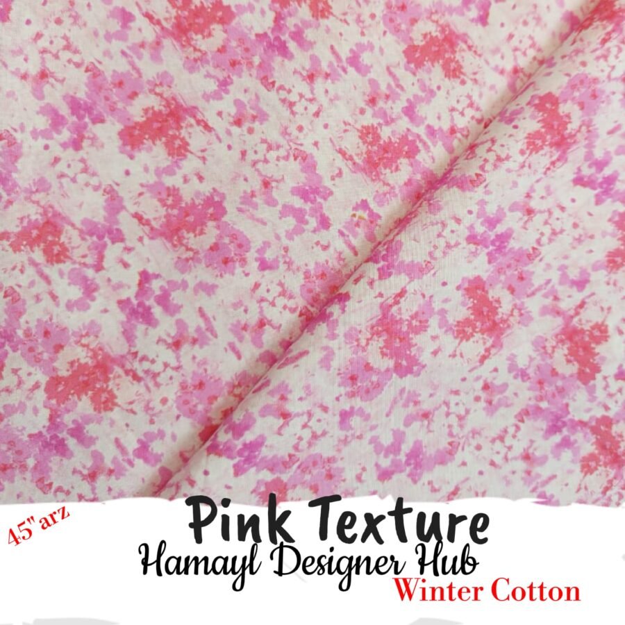 Pink Texture – printed winter cotton fabric, 45-inch width, unstitched