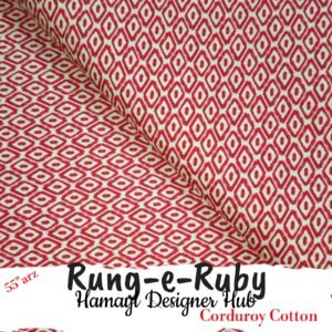 Rung-e-Ruby – 55 Inch Geometric Printed Corduroy Cotton