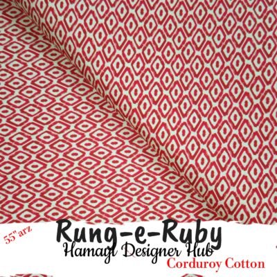 Rung-e-Ruby – 55 Inch Geometric Printed Corduroy Cotton