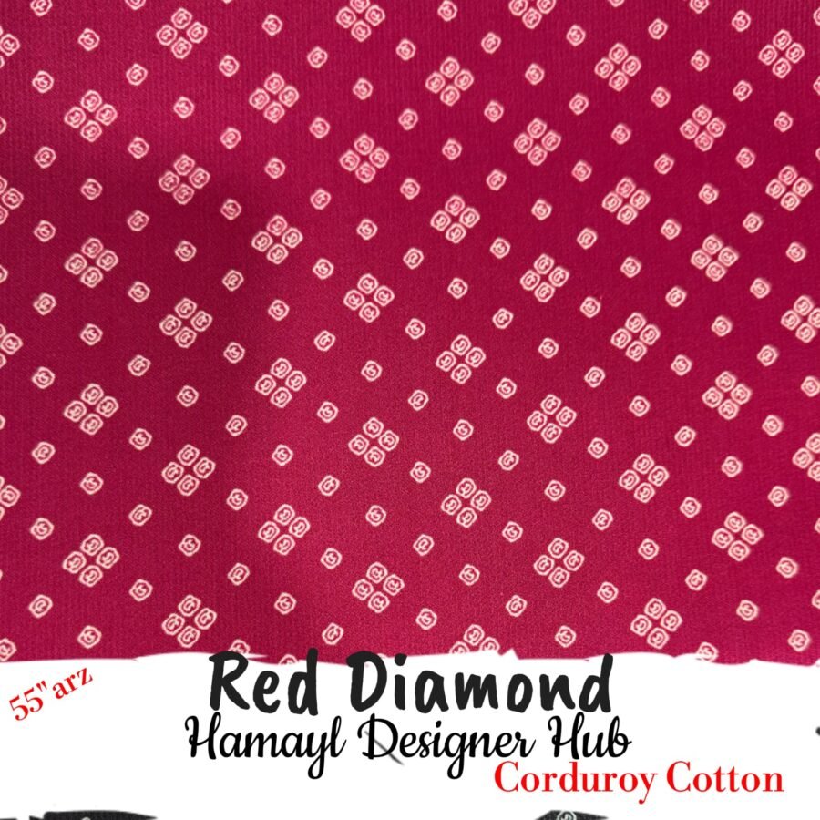 Red Diamond – 55 Inch Printed Corduroy Cotton — unstitched fabric