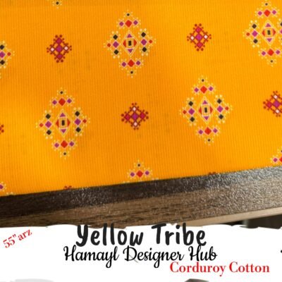 Yellow Tribe  – 55 Inch Printed Corduroy Cotton | Hamayl Designer Hub