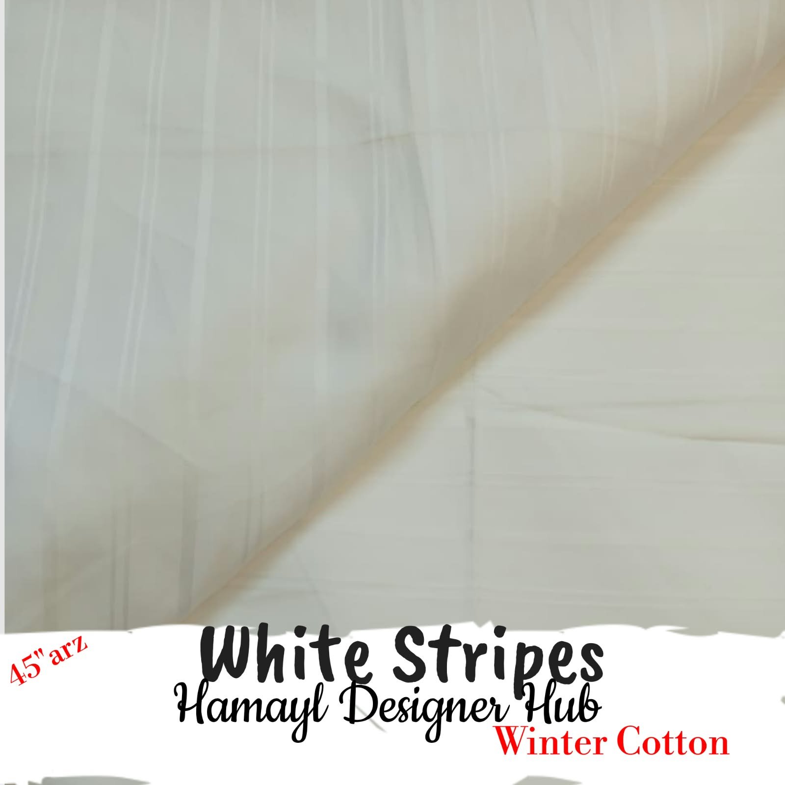 White Stripes – printed winter cotton fabric, 45-inch width, unstitched