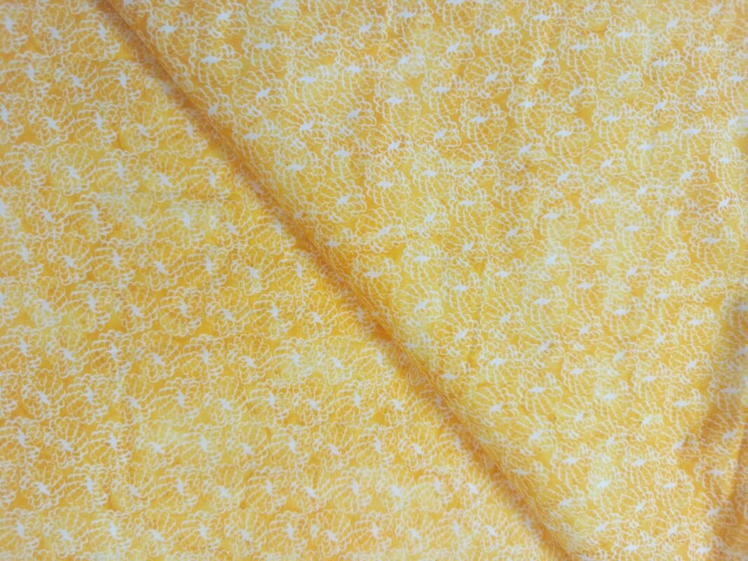 Yellow Floral – 45 Inch Printed Winter Cotton Fabric — unstitched fabric