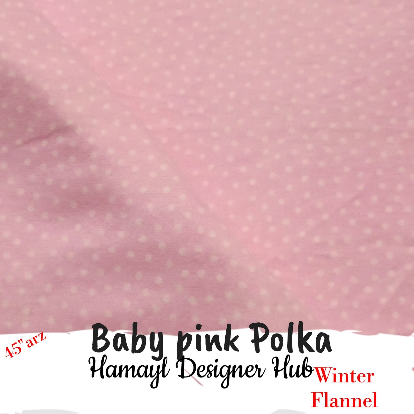 Baby Pink Polka Winter Flannel – printed flannel fabric, 45-inch width, unstitched