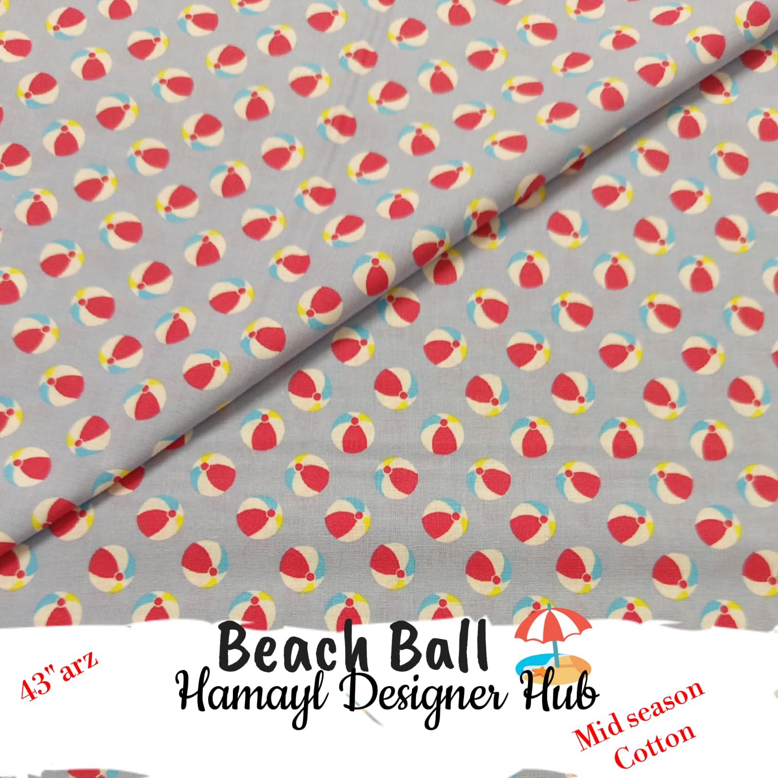 Beach Balls – soft 43 inch mid season cotton fabric, 43-inch width, unstitched