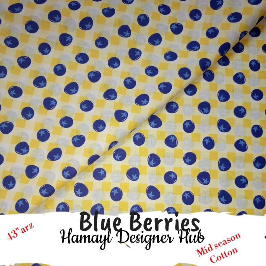 Blue Berries – soft 43 inch mid season cotton fabric, 43-inch width, unstitched