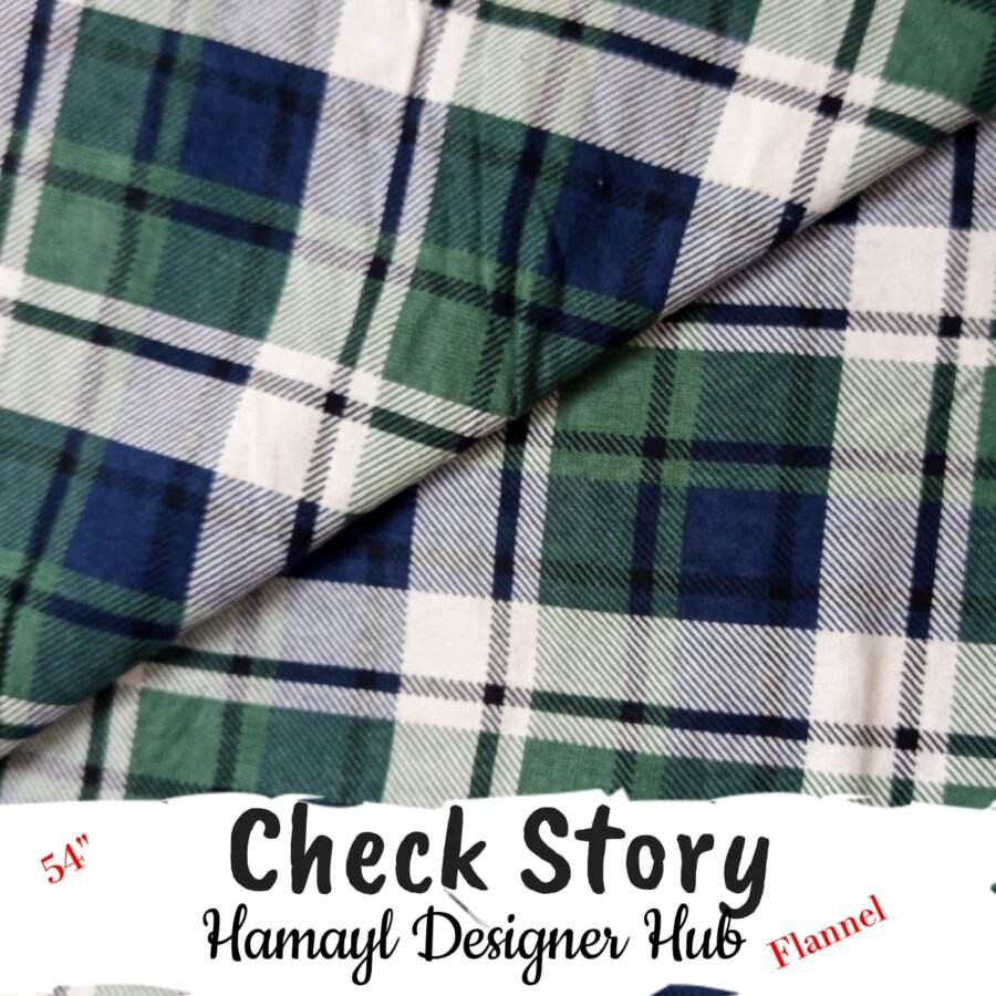 Check Story Winter Flannel – printed flannel fabric, 54-inch width, unstitched
