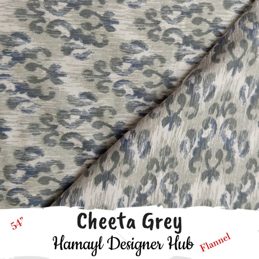 Cheeta Grey Winter Flannel – printed flannel fabric, 54-inch width, unstitched