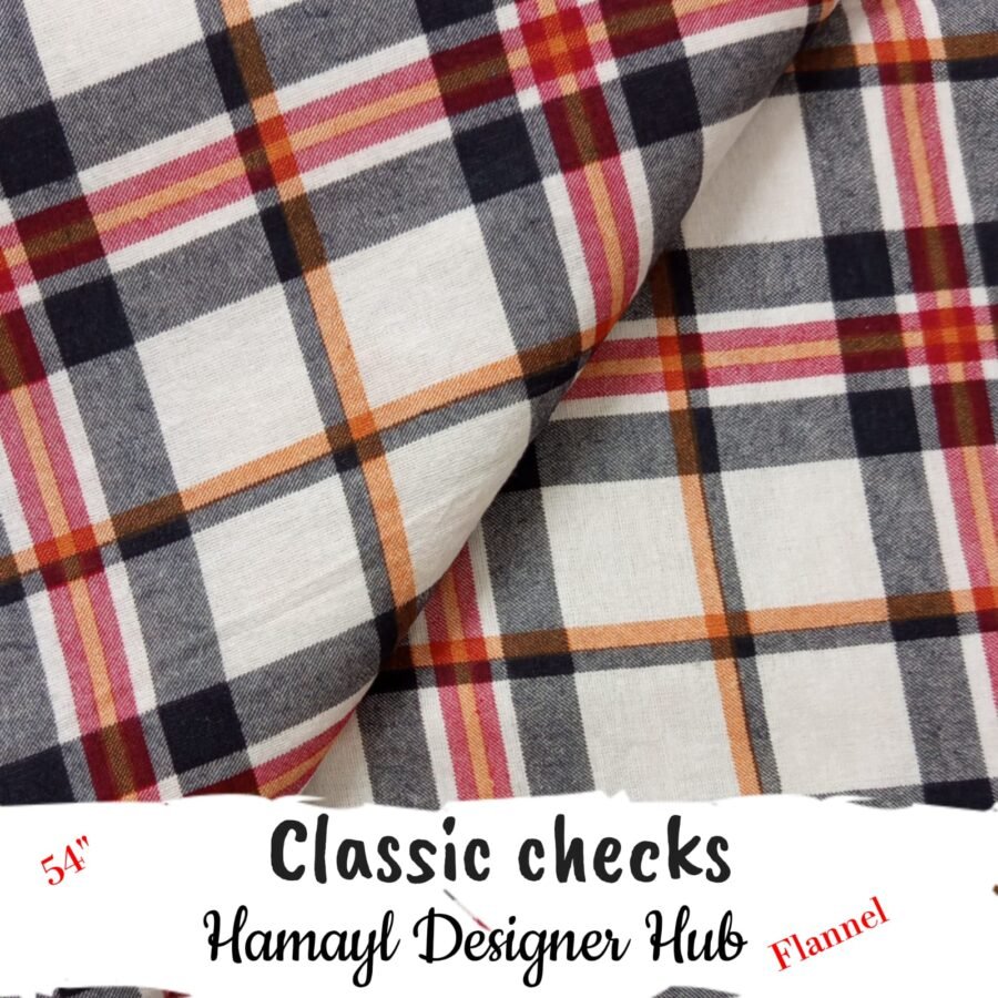 Classic Checks Winter Flannel – printed flannel fabric, 54-inch width, unstitched