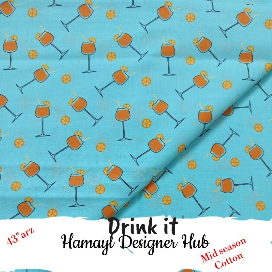 Drink It – soft 43 inch mid season cotton fabric, 43-inch width, unstitched